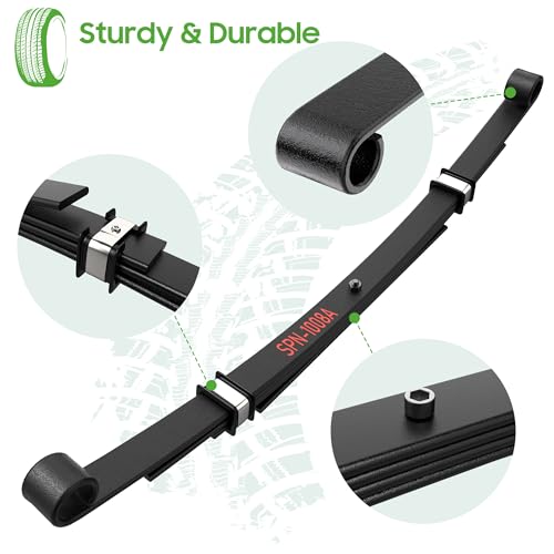 Heavy Duty Rear 4-Leaf Spring Kit for Club Car DS Golf Carts with Bushings & Sleeves