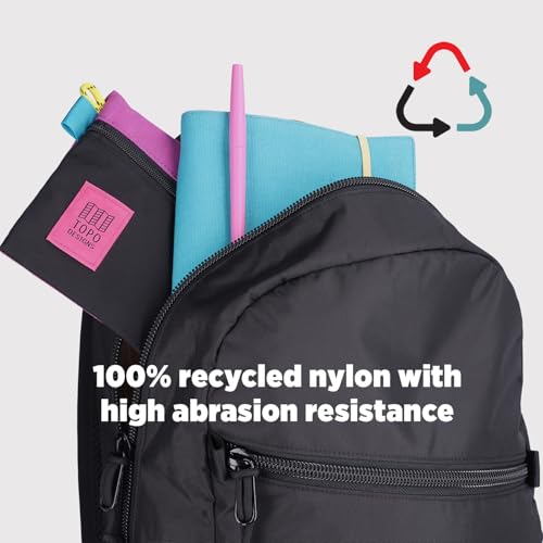 Topo Designs Unisex Light Pack Black/Black 18L Recycled Nylon Backpack