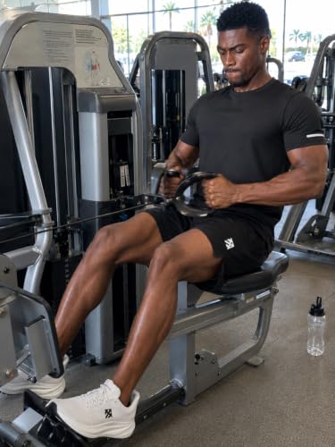 Men's Athletic Workout Shirt - Quick Dry Moisture-Wicking Running Tee - Black, X-Large