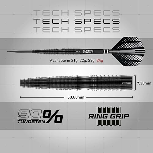 Professional Tungsten Darts Set 24g with Flights and Shafts – Razor Edge Grip