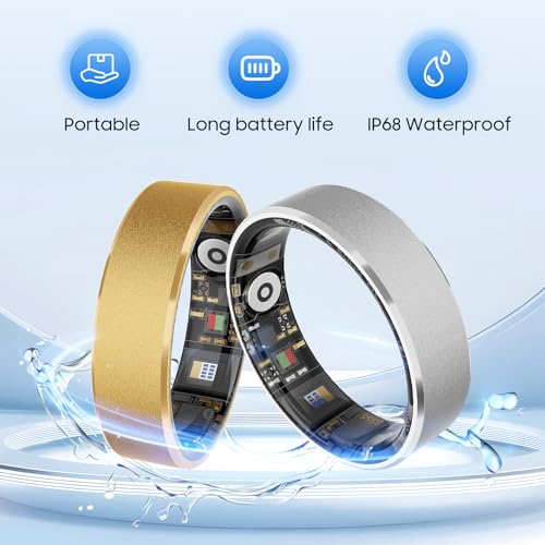 Smart Ring Health Tracker Rose Gold 7 - Waterproof Sleep & Fitness Monitoring