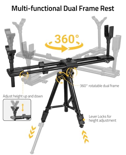 CVLIFE Adjustable Shooting Tripod for Rifles and Crossbows - Heavy Duty Hunting Rest