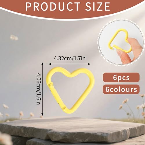 Colorful Heart-Shaped Aluminum Carabiner Clips - Camping & Outdoor Accessories