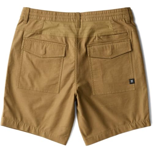 Men's Travel Shorts - Roark Layover Pro, 8 Inch, Breathable, Dark Khaki, Large