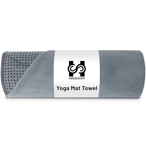 Non Slip Microfiber Yoga Towel with Grip Dots - 72x24 Inch Sweat Absorbent Exercise Mat