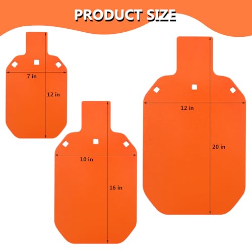 Neon Orange 12x20 Inch AR500 Steel Shooting Target - Silhouette Gong for Pistol & Rifle Training
