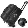 GoHimal 2-Ball Bowling Bag with Wheels, Large Shoe Compartment - Black