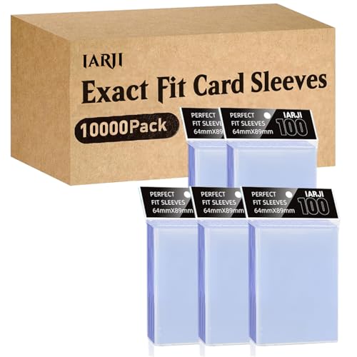 IARJI 10,000ct Perfect Fit Card Sleeves for MTG, TCG & PKM - 64x89mm, Clear Inner Protection