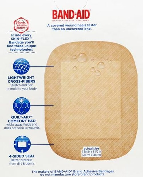 Band-Aid Brand Skin-Flex Adhesive Bandages - Flexible Sterile First Aid for Cuts & Scrapes | Extra Large, 7 ct (Pack of 3)