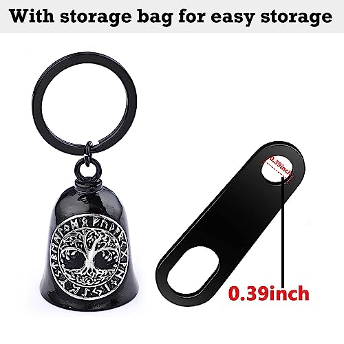 Motorcycle Tree of Life Bell Stainless Steel Accessories Black Silver Variation