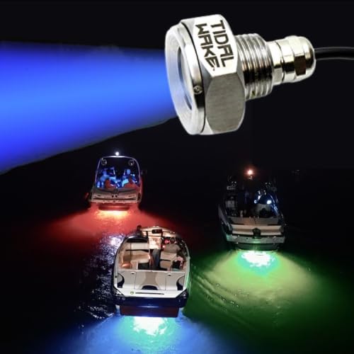 Tidal Wake Blue Underwater LED Boat Drain Plug Light 1/2" NPT Fit