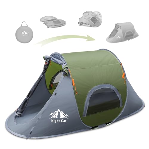 Night Cat 1 Person Waterproof Pop-Up Camping Tent - Army Green