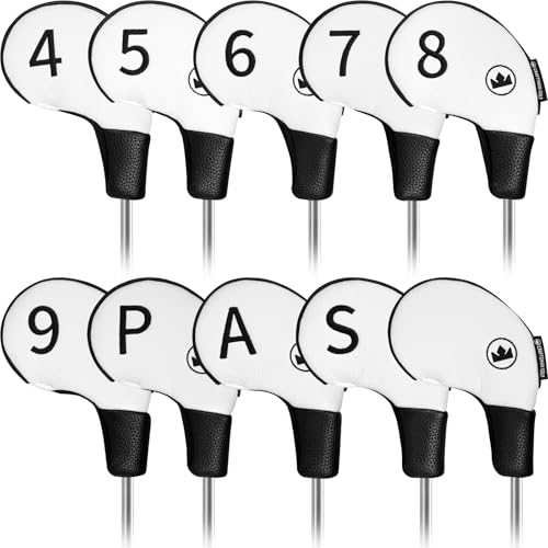 Golf Club Headcovers Set of 10 with Embroidered Numbers and Soft Lining