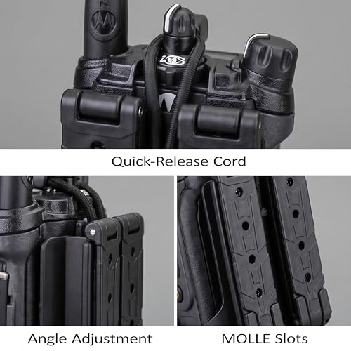 Zeadio Tactical Radio Holster for Motorola APX 6000/8000 – Hard Shell MOLLE Pouch with Elastic Retention
