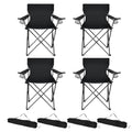 HaSteeL Oversized Folding Camping Chairs 4 Pack - Black, 600D Oxford Fabric