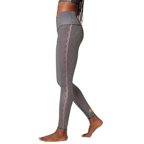 Teeki Women's Polka Dot Cowgirl Black Hot Pants Leggings, Small, Eco-Friendly, Quick Dry Activewear