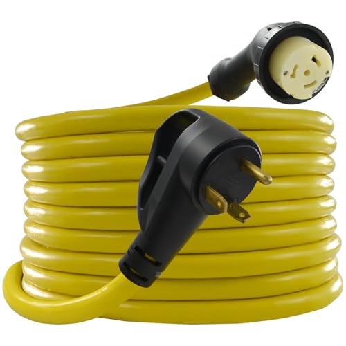 Conntek 25-Feet RV 30A to 50A Power Adapter Cord with Ergo Grip & Locking Connector – 30 Feet Version