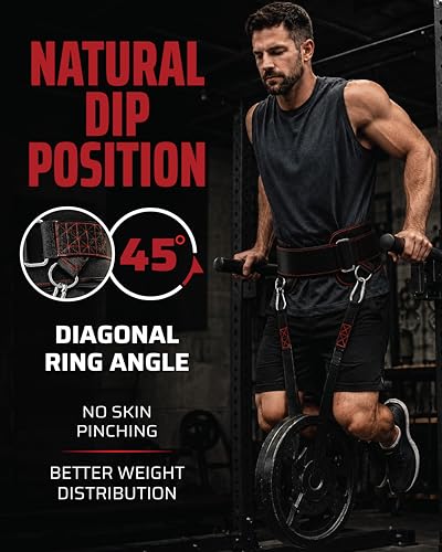 THEFITGUY Dip Belt & Dumbbell Straps Bundle for Heavy Weight Loading