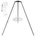 Campfire Tripod for Cooking with Circular Grill Grate - DPZM Variation A