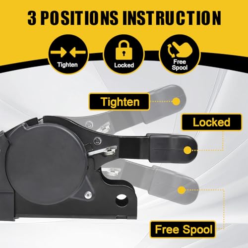 Heavy Duty Retractable Boat Tie Down Straps - Black, 1.75in x 6ft