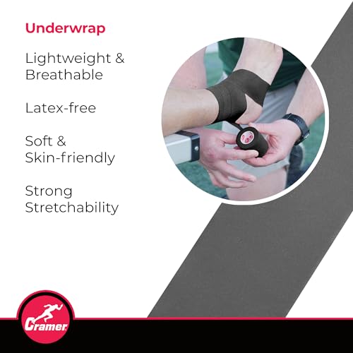 Cramer Black Athletic Pre-Wrap Tape 2.75 x 21 Yards for Sports Taping & Support
