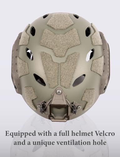 FMATAL GEAR SF Right Angle Helmet with Vent Holes - Medium-Large, Sandblast Finish, Lightweight for Cosplay & Airsoft