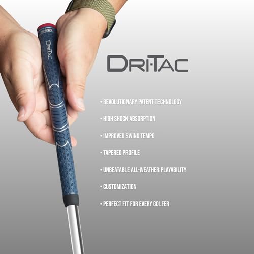Golf Grip Bundle - 13 Non-Slip All-Weather Winn Dri-Tac Soft Cushioned Grips - Standard Size Navy Blue