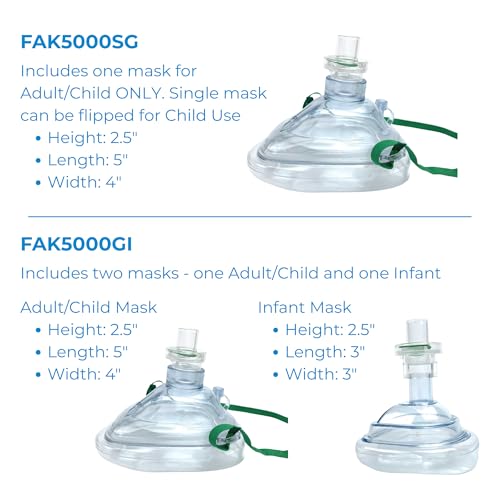 WNL Products 10-Pack Adult/Child CPR Rescue Masks Kit with Case