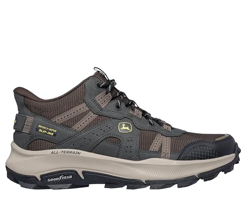 Skechers Men's John Deere Trail Inspired Mid Top Slip-On Shoes - Size 10.5, Brown