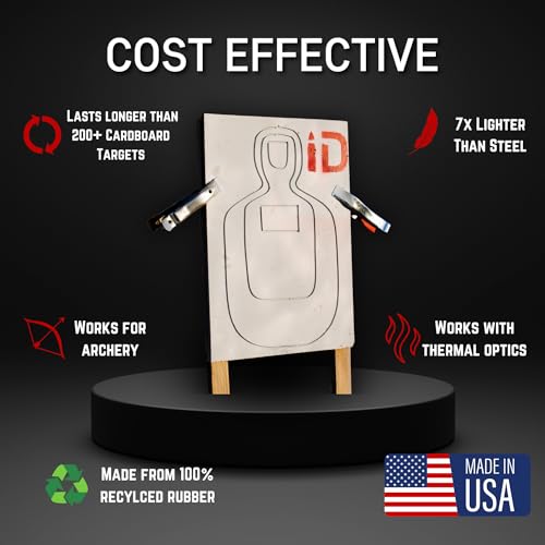 ID TQ-20 Self-Healing Rubber Shooting Target - Reusable, Weatherproof, Rated for All Calibers Up to .50 BMG