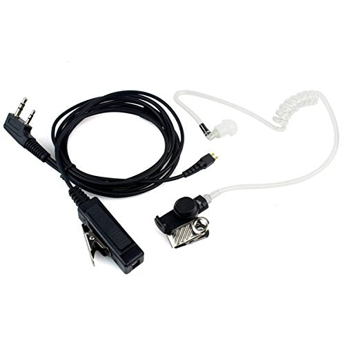 Retevis Walkie Talkie Earpiece with Mic, Big PTT Headset with Long Wire, 2 Pin, for RT22 RT68 RT21 H-777 RT86, Compatible with Pxton Baofeng BF-888S Kenwood 2 Way Radio, Two Way Radio Headset(1 Pack)