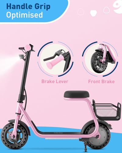 Hiboy Q2 Lite Electric Kids Scooter with Seat & 3-Speed - Peachy Pink