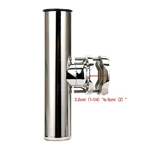 4-Pack Boat Rod Holders Stainless Steel Rail Mount Clamp-On Adjustable Fishing Poles
