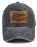 Black American Flag Guitar Hat for Men Women, Adjustable Leather Patch Cap