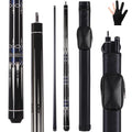 Glass Fiber Pool Cue Set - 58 Inch 2-Piece Professional Billiard Cue with Case & Glove - Variation Cue Set A