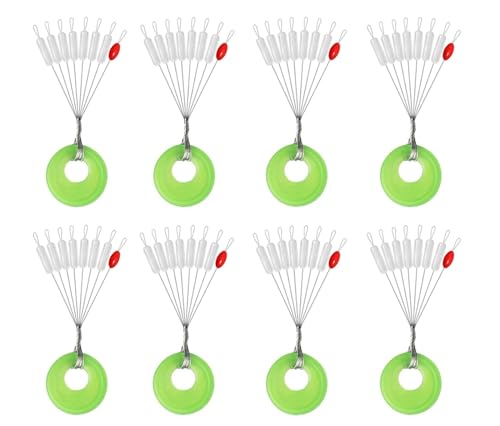 200Pcs Silicone Fishing Stopper Set - Transparent Cylinder / S Size - Milepetus