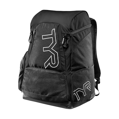 42L Waterproof Gym & Pool Backpack with Wet Dry Compartments - Black/Black