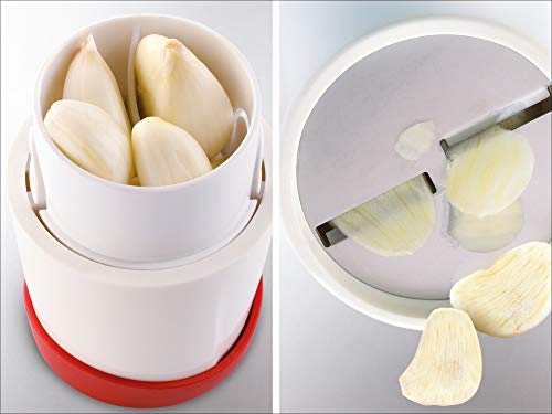 Garlic Slicer with Stainless Steel Blades and Storage Container