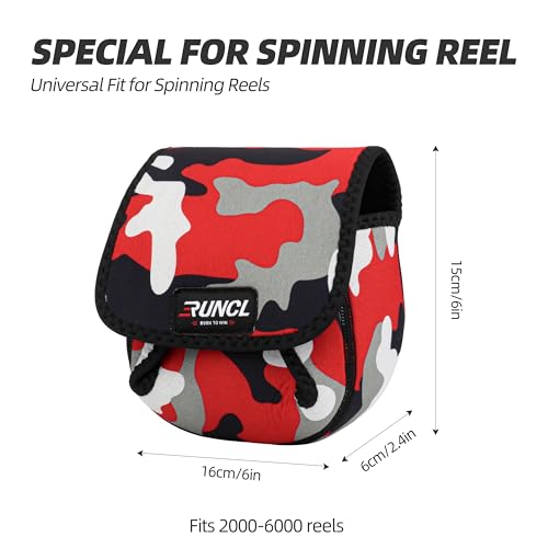 RUNCL Camouflage Spinning Reel Bag – Protective Storage for Baitcasting & Spinning Reels
