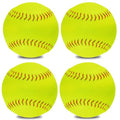 4 Pack 12" Softball Practice Balls for Youth Training & Training Aid - Green