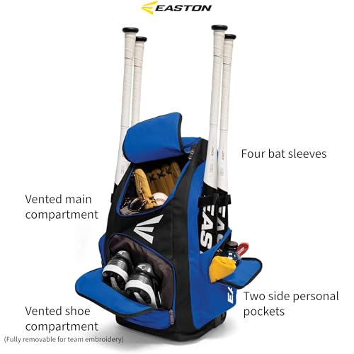 Easton Black Traveler Stand-Up Wheeled Baseball Equipment Bag - Multi-Color