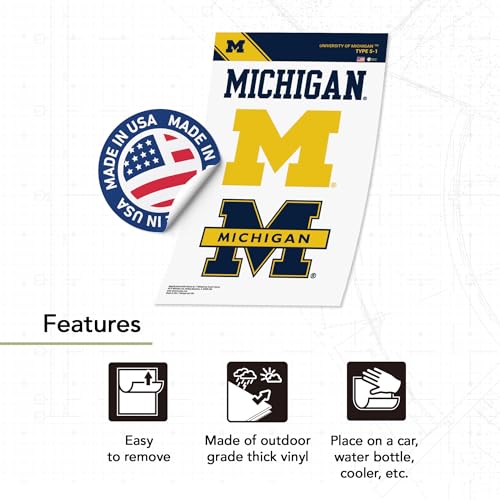 Michigan Wolverines Sticker Decal - Outdoor Vinyl Sports Fan Gear