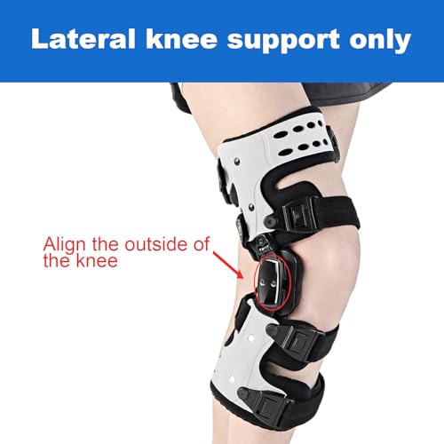 EZWORK OA Unloader Knee Brace White-Right for Arthritis & Osteoarthritis Relief