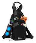 Black Crossbody Water Bottle Carrier Bag 32-40 oz with Phone Pocket - Dikuer