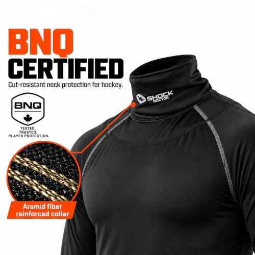 Shock Doctor Compression Hockey Shirt with Neck Guard - Large