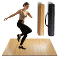 Portable Bamboo Dance Floor Mat 48x39in with Storage Bag, Reversible Non-Slip Practice Surface