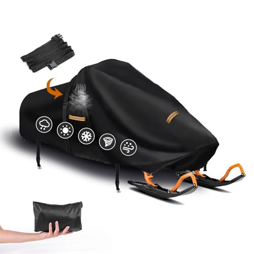 Extra Thick Waterproof Snowmobile Cover 420D Oxford Fabric with Windproof Buckles