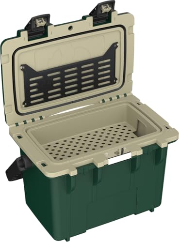 Pelican 14 Quart Cooler with Handle & Accessories - Hunter Green/Tan