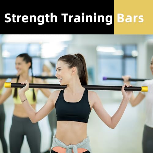 Weighted Bar Set of 3: 5/10/15 LBS Total Body Workout Equipment with Padded Grip
