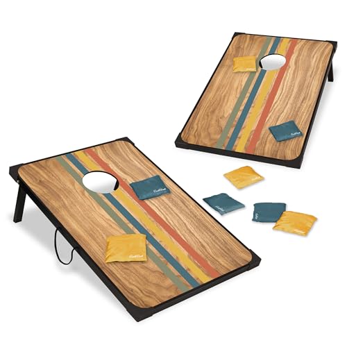 EastPoint Sunset Cornhole Board Set - 2'x3' Yard Game with 8 Bean Bags
